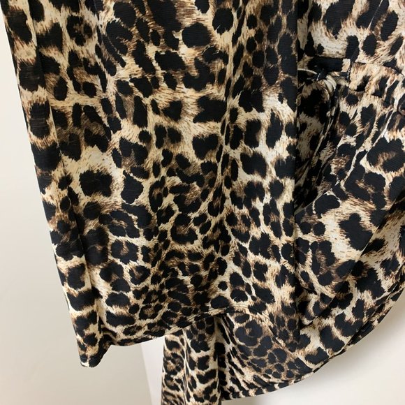 Leopard print wide leg jumpsuit drawstring waist medium - Picture 4 of 5